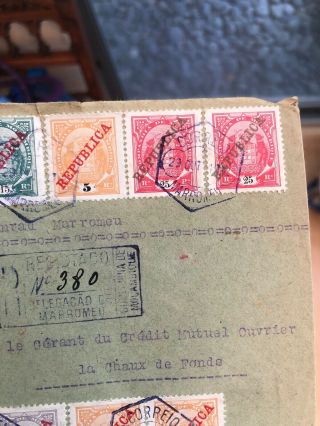 Rare 1912 Mozambique (Portugal Colonial) To Switzerland Registered Postal Cover 4
