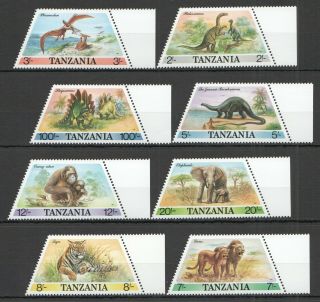 U979 1988 Tanzania Fauna Wild Animals & Dinosaurs 422 - 29 Set Mnh