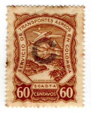 Colombia - Scadta Consular - 60c Stamp - W/ Printer´s Error - Sc Clc7 - Rare