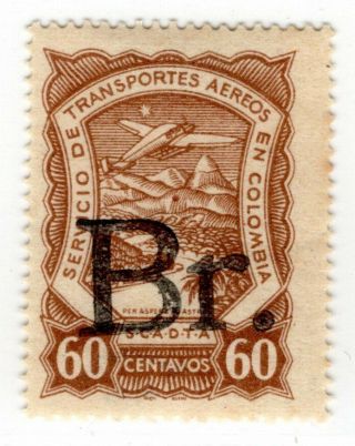 Brazil - Colombia - Scadta Consular - 60c " Br " Stamp - Sc Clbr7 - Mh.  Rare