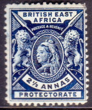 1896 British East Africa Sg 68b 2½a Mh Cv £250 Inverted 