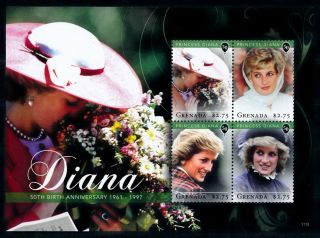 [76499] Grenada 2011 Royalty Princess Diana Sheet Mnh