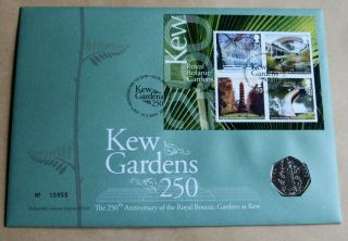 Kew Gardens 2009 Royal Fdc,  2009 Kew Gardens 50 Pence Coin Unc
