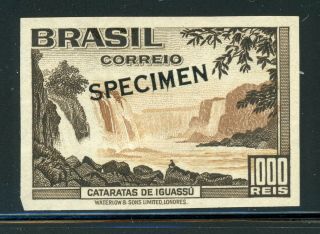 Brazil Mh Selections: Scott 455 1000r Iguazu Falls Waterlow Imperf Specimen $$$