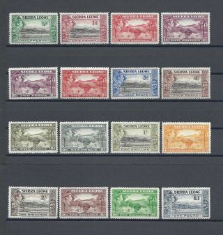 Sierra Leone 1938 - 44 Sg 188/200 Mnh Cat £140