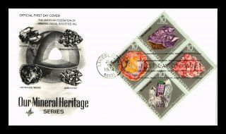 Us Cover Mineral Heritage Fdc Setenant Artcraft Cachet Back