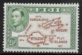 Fiji 1942 2½d Sg 256ba Extra Island Vf Mnh - £140