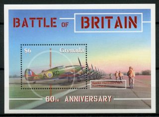 Grenada 2000 Mnh Wwii Ww2 Battle Of Britain 1v S/s I Hawker Hurricane Stamps