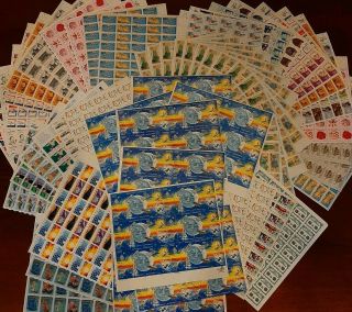 Large Group Lot Uncanceled Full Stamp Sheets $496.  67 Face Value
