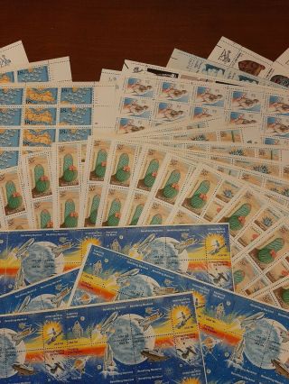Large Group Lot Uncanceled Full Stamp Sheets $496.  67 Face Value 7