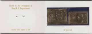 Z698.  Sharjah - Mnh - Space - Astronauts - Gold - Stamp Issue - Booklet