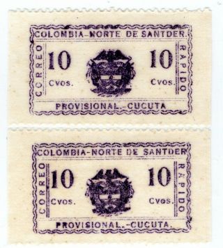 Colombia - Scadta,  Cosada - 10c Pair With Both Types - 1927 - Rrr
