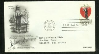 First Day Of Issue Embossed Envelope/ 1966/johnny Appleseed/amer.  Folklore/ 5c