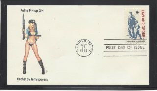 Police Law And Order Fdc 1968 Washington,  Dc Only One Made Pin - Up Girl
