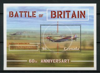 Grenada 2000 Mnh Wwii Battle Of Britain 60 1v S/s Ii Supermarine Spitfire Stamps