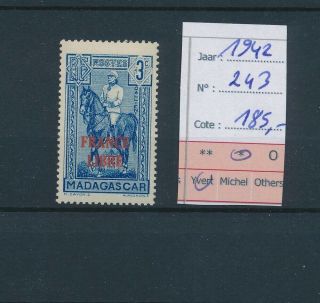 Lk82411 Madagascar 1942 France Libre Overprint Fine Lot Mh Cv 185 Eur
