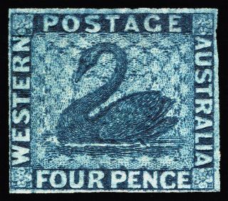 Western Australia 1860 Blue 4d - - 4 Margin Mng