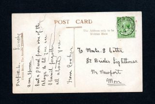 Lundy Island Cds Cancel On 1914 Postcard Of Lundy