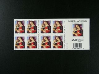 Us Scott 3355a Booklet Pane Of 20 Christmas 33c Stamps Never Folded S13