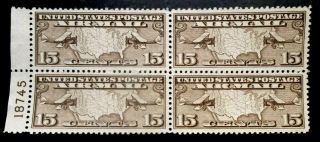 Buffalo Stamps: Scott C8 Airmail Plate Block Of 4,  Nh/og & Vf,  Cv = $80