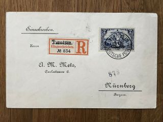 China Old Cover German Post Registered Tientsin To Germany 1908