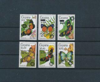 Lk72217 Guyana Overprint Insects Bugs Flora Butterflies Fine Lot Mnh