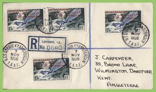 French Antarctic 1956 4 X 15f Overprints On Cover,  
