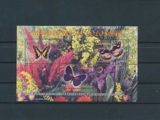Lk72127 Colombia Insects Bugs Flora Butterflies Good Sheet Mnh