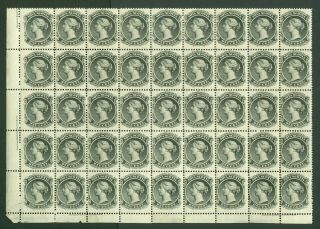 Sg 9 Nova Scotia 1860 - 63.  1c Jet Black.  Marginal Block Of 45.  35 Stamps.