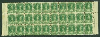 Sg 15 Nova Scotia 1860 - 63.  8½c Yellow - Green.  Fresh Unmounted Bloc Of 30.