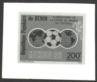 Benin 600 1985 World Cup Football,  Mexico Photographic Proof