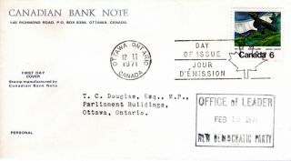 1971 532 Emily Carr Fdc With Can Bank Note Cachet Addressed To Tommy Douglas