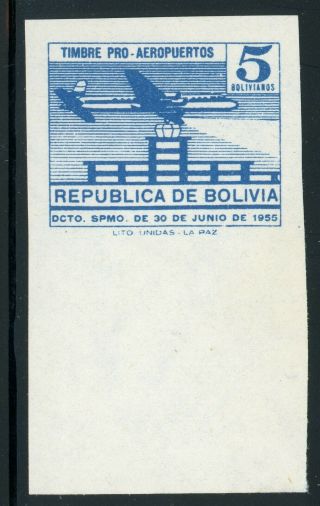 Bolivia Mnh Selections: Cefilco Rp23c 5b Blue Imperf Single $$$