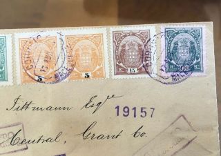 Rare Registered Portuguese Colonial Mozambique Postal Cover To USA 1905 2