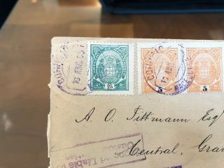 Rare Registered Portuguese Colonial Mozambique Postal Cover To USA 1905 3