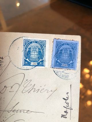 Rare Registered Portuguese Colonial Mozambique Postal Cover To Paris 1898 6