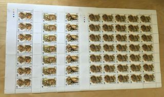 Special Lot Wwf India 1999 1765 - 8 - Lion - 4 Sheets Of 35 - Mnh