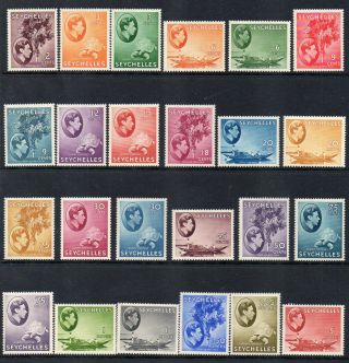 Seychelles,  1938,  Sc.  125 - 148,  Sg 135//149,  Kgvi,  Complete Set,  Mlh Og.  Ln4
