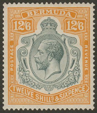 Bermuda 1932 Kgv 12sh6d Grey And Orange Sg93 Cat £250