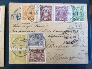 OMG 4 1899 Sequential Registered Portugal Colonial Mozambique Covers To Germany 5
