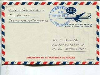 Panama Aerogramme To Netherlands 1974