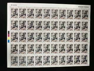 Tunisia Africa 2018 Mahatma Gandhi Indian Theme Stamps Complete Sheet Mnh 50