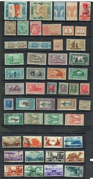 50 Eritrean Italian Africa Stamps