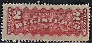 Canada 1875 F1b 2c Registration Mintvlh Rose Carmine Full Gum