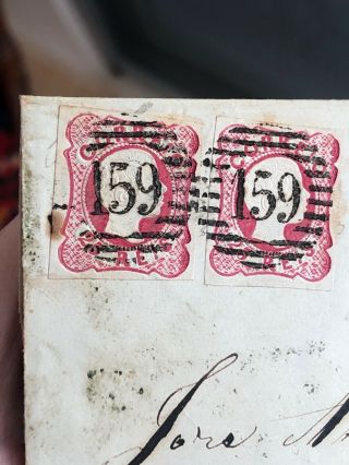 Rare 1860 Portugal Folding Letter Cover Estremoz To Lisbon (50 Reis Deficiency) 4
