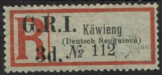 Gri Guinea 1915 Kawieng 3d Registration Label With Certificate