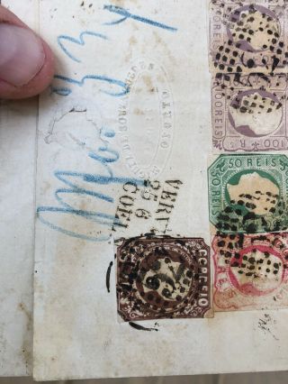 Wow Rare 1860’s Porto Portugal To Stockholm Sweden Postal Cover (480 Reis Rate) 6