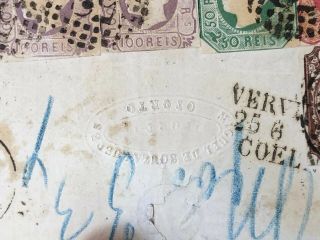 Wow Rare 1860’s Porto Portugal To Stockholm Sweden Postal Cover (480 Reis Rate) 7