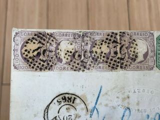 Wow Rare 1860’s Porto Portugal To Stockholm Sweden Postal Cover (480 Reis Rate) 9