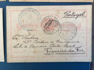 4 Rare 1890’s Portuguese Colonial Mozambique Postal Card PostCard Covers 5